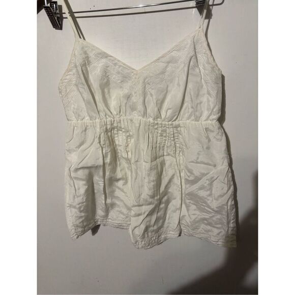GAP Women's Medium Off White Cropped Top Shirt Sleeveless - Picture 2 of 4